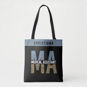 Bolso De Tela Personalizado MAMÁES Auxiliar Médico Leopard Print