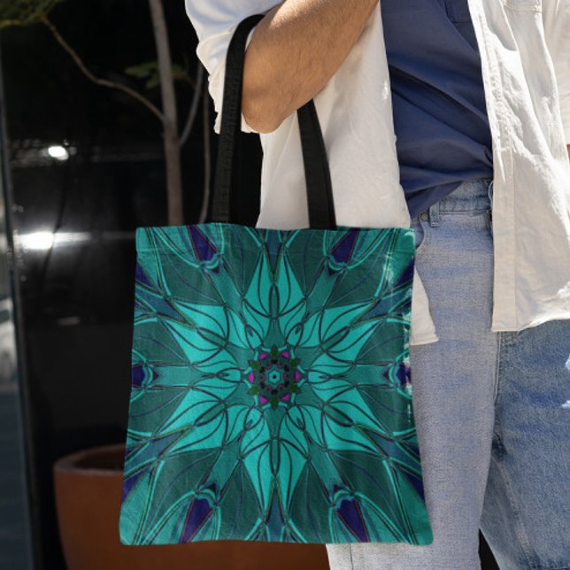 Bolso De Tela Personalizado Mandala Flor Azul (Subido por el creador)