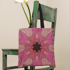 Bolso De Tela Personalizado Mandala Flor Rosa