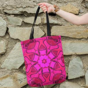 Bolso De Tela Personalizado Mandala Flor Rosa