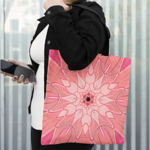 Bolso De Tela Personalizado Mandala Flor Rosa