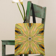 Personalizado Mandala Flor Verde Amarillo y Naranj