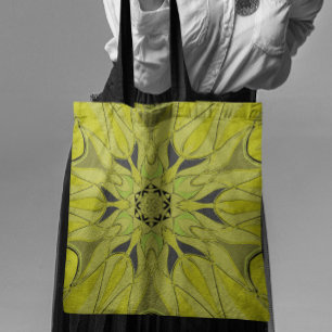 Bolso De Tela Personalizado Mandala Flower Green