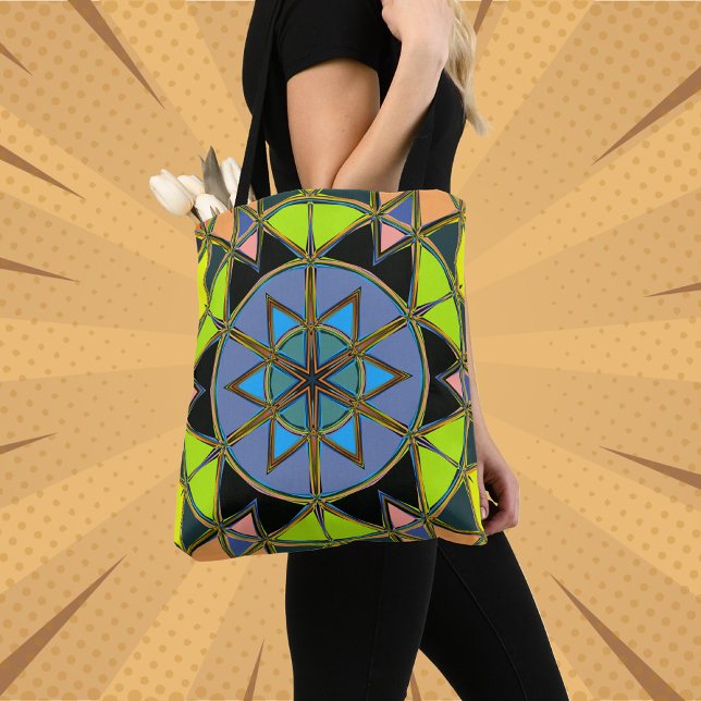 Bolso De Tela Personalizado Mandala Green Blue y Naranja (Subido por el creador)