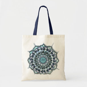 Bolso De Tela Personalizado Mandala inicial Diseño Tote Bag