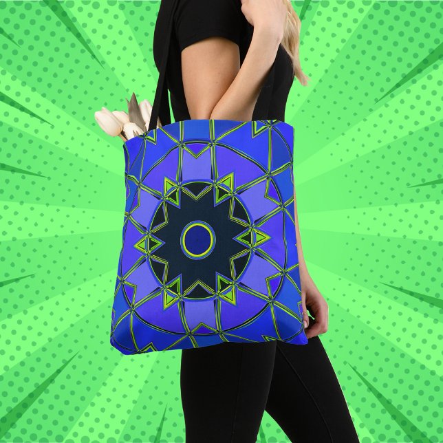 Bolso De Tela Personalizado Mandala Verde Azul y Negro (Subido por el creador)