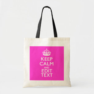 Bolso De Tela Personalizado Mantenga la calma y el texto vibrant