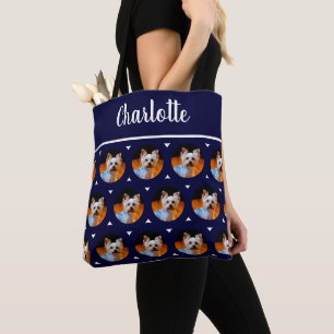 Bolso De Tela Personalizado Mascota foto y nombre monograma Mari