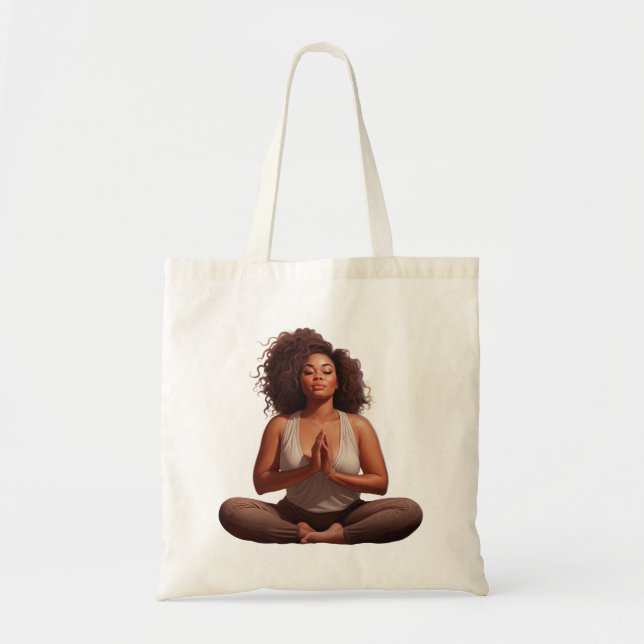 Bolso De Tela Personalizado Meditación Tote Bag (Frente)