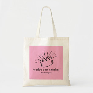 Bolso De Tela Personalizado mejor maestro agradecimiento nombre