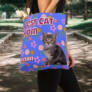 Bolso De Tela Personalizado mejor mamá de gato por tía - foto de