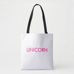 Bolso De Tela Personalizado minimalista rosa caliente de Unicorn