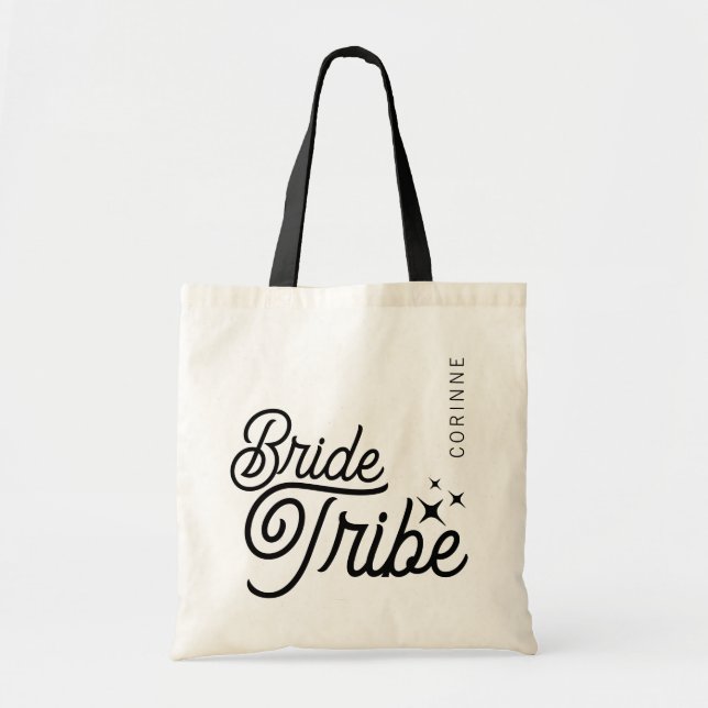 Bolso De Tela Personalizado Mínimo Tribu de novias Bachelorette  (Frente)