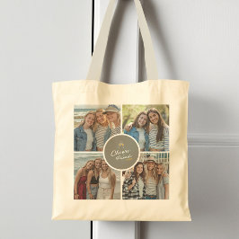 Bolso De Tela Personalizado moderno Besties Collage de fotos Mod