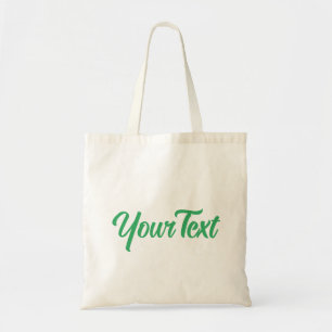 Bolso De Tela Personalizado Moderno Elegante Mar Guión Verde Tex