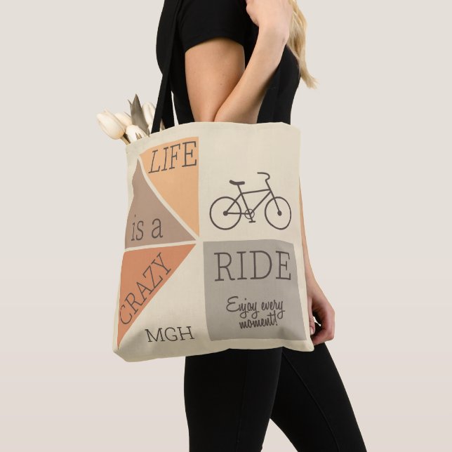 Bolso De Tela Personalizado Monograma La vida es un viaje loco (Detalle)