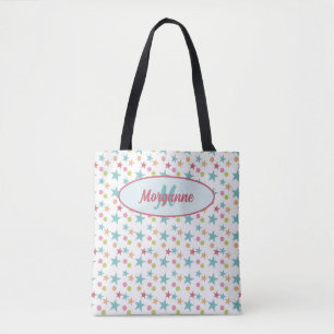Bolso De Tela Personalizado Monograma Pastel brillante Patrón Al