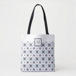 Bolso De Tela Personalizado Monograma Snowflake