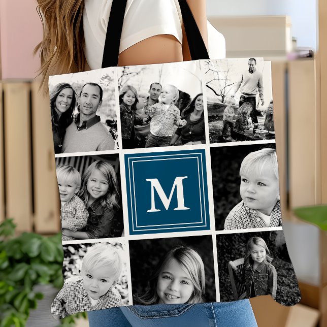 Bolso De Tela Personalizado Monogramado de la Marina de Collage  (Subido por el creador)