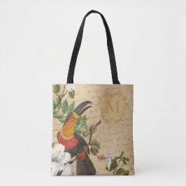 Bolso De Tela Personalizado Monogramado Toucan Tropical