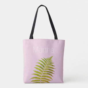 Bolso De Tela personalizado monogramo tote rosa de naturaleza pe
