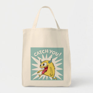 Bolso De Tela Personalizado Monstruo Amarillo Corriendo - Atrápa
