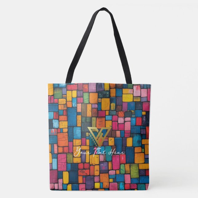Bolso De Tela Personalizado : Mosaic Medley Tote Personalizado. (Anverso)