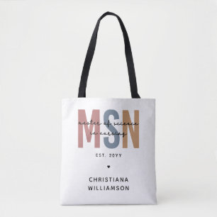 Bolso De Tela Personalizado MSN Master en Ciencias en Graduación