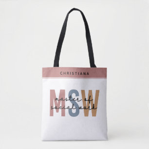 Bolso De Tela Personalizado MSW Master en Obra Social Graduación