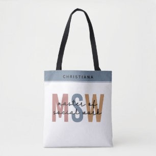 Bolso De Tela Personalizado MSW Master en Obra Social Graduación