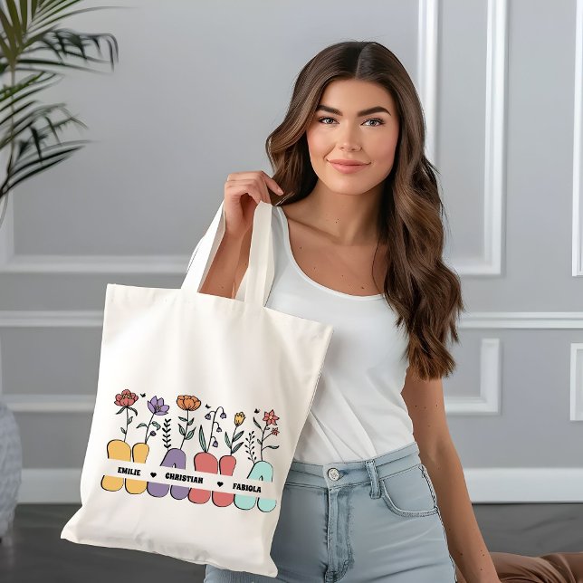 Bolso De Tela Personalizado Nana y niños nombran regalo del Día  (Subido por el creador)