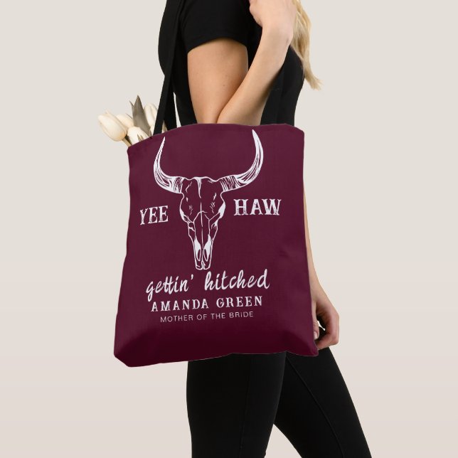 Bolso De Tela Personalizado Nash Bash Burgundy Bachelorette Part (Detalle)
