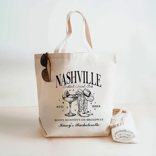 Bolso De Tela Personalizado Nashville Bachelorette Rodeo Cocktai (Subido por el creador)
