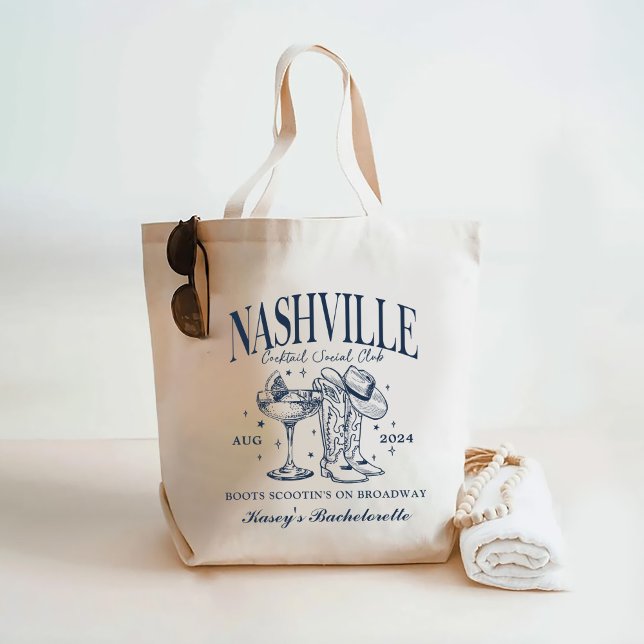 Bolso De Tela Personalizado Nashville Bachelorette Rodeo Cocktai (Subido por el creador)