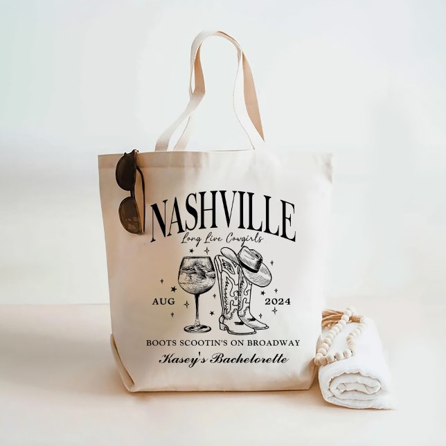 Bolso De Tela Personalizado Nashville Bachelorette Rodeo Cocktai (Subido por el creador)