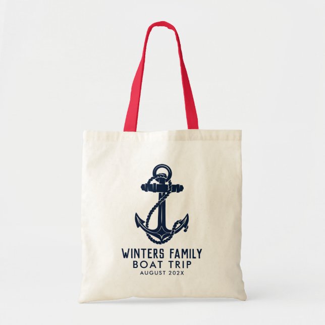 Bolso De Tela Personalizado Nautical Trip Bot Anchor Swag (Frente)