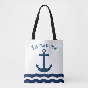 Bolso De Tela Personalizado Náutico de Sleek Anchor
