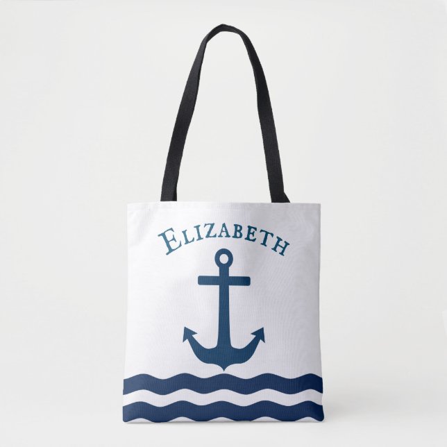 Bolso De Tela Personalizado Náutico de Sleek Anchor (Anverso)