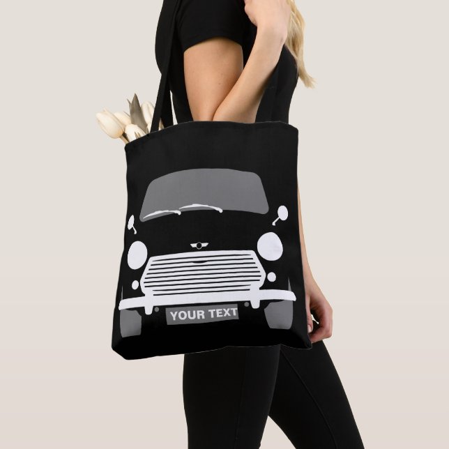 Bolso De Tela Personalizado negro clásico mini coche del Reino U (Detalle)