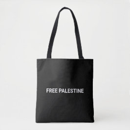 Bolso De Tela Personalizado negro palestino libre texto simple m