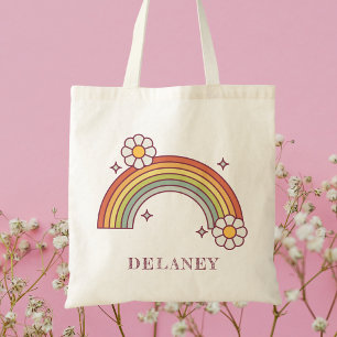 Bolso De Tela Personalizado niño con arco iris retro
