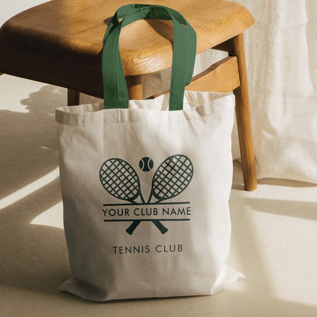 Bolso De Tela Personalizado Nombre Club Equipo de tenis Swag Ver (Modern Custom Tennis Team Swag Club Members Tote Bag)