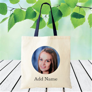 Bolso De Tela Personalizado Nombre de foto Texto personalizado