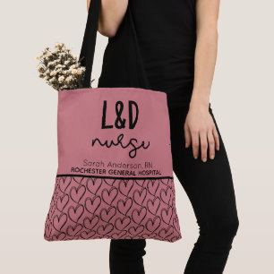 Bolso De Tela Personalizado Nombre del hospital Enfermero L y D