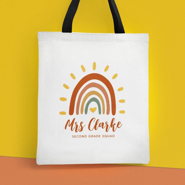 Bolso De Tela Personalizado Nombre del profesor Boho Arcoiris Su (Subido por el creador)