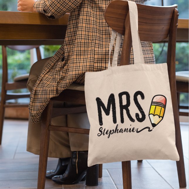Bolso De Tela Personalizado Nombre del profesor Regalo l Guión d (Subido por el creador)