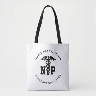 Bolso De Tela Personalizado Nurse Practicante Graduación Caduceu