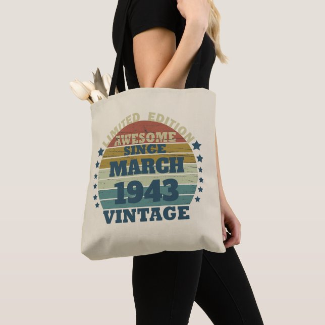 Bolso De Tela Personalizado ochenta años de 80 años (Detalle)