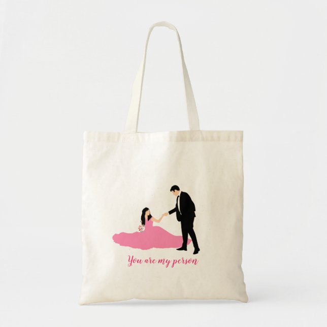 Bolso De Tela Personalizado pareja boda Tote Bag (Frente)