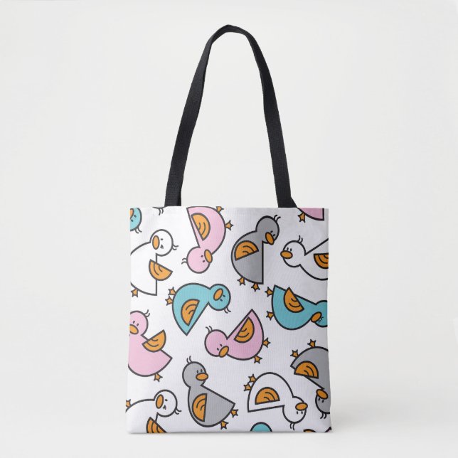 Bolso De Tela Personalizado Pastel Cute Baby Ducks Whimsical (Anverso)